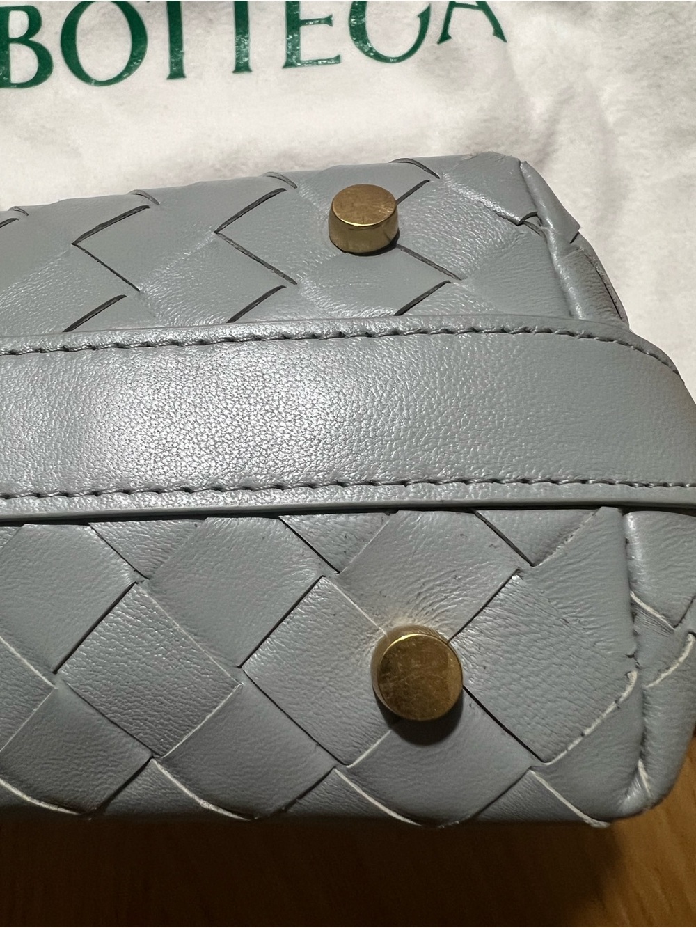 Bottega Veneta Calfskin Nappa Intrecciato Mini Wallace Agate Grey - Picture 6 of 8